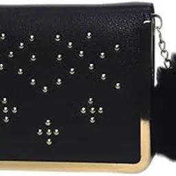 Womens Cute Small Wallets Buckle Folding Girls Wallet Designed PU Leather Coin Purse and Card Holder for Woman and Girl - Black-image-21