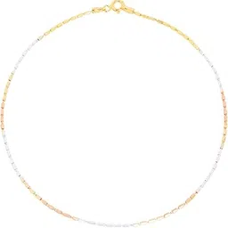 zavya 925 Sterling Silver Designer Triple Tone Rhodium, Gold & Rose Gold Plated Chain Anklet (SIngle) | With Certificate of Authenticity & 925 Hallmark | Gift for Women & Girls-picture-31