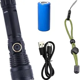 5 Mode Most Powerful 80W LED high Power Long ditance Emergency Torchlight(Black)-image-71