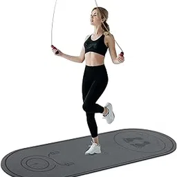 dofopo Jump Rope Mat, 71"x24"x6mm, Grey, for Knees & Joints Protection, Non-slip, Shock Absorption, Home Gym Exercise Mat-image-81