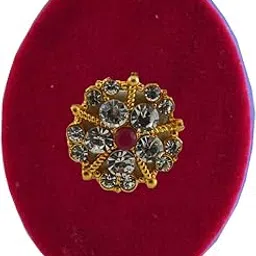 vidhya kangan Handmade Fancy Stone stud Work Saree pin Brooch for Women Jewellery Latest Stylish Crystal Unisex Floral Shape Brooch for Women/Girls (sku-bro2635)-picture-11