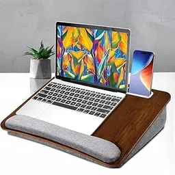 CloudBliss Portable Lap Laptop Desk with Cushion | Fits up to 15.6 Inch Laptop | Anti-Slip Strip & Storage Pocket | Comfortable Lap Desk for Home, Office, Students | Laptop Stand for Books & Tablets-picture-10
