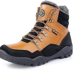 bacca bucci Men's Kailash Splash Proof Full Grain Leather Boots for Trekking Trails Backpacking and Hiking with Fur-picture-26