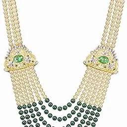 raadhe creation Pearl Base Metal and Dulha Wedding Moti Mala Haar Necklace for Men's-picture-35