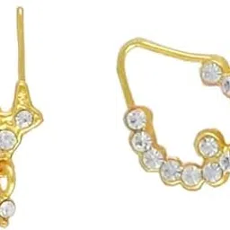 GVG Traditional Temple Jewellery Nathu Bulak/Nath for Gods & Goddesses | Deity Nose Ring with Sparkling White Stones | Classic South Indian Nose Ornament for Bharatanatyam & Kuchipudi Dancers-image-33