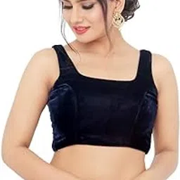 vamas Women's Velvet Solid Sleeveless Readymade Saree Blouse (X-781NS)-picture-29