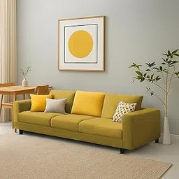 Minta 3 Seater Sofa Set for Living Room (Yellow Colour Fabric) Premium Fabric Sofa Set for Living Room-picture-26