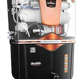AQUA D PURE RO Water Purifier with 4 in 1 Copper+Zinc+Alkaline Technology, 12 Liter, UV, UF, TDS Adjuster, Multisource water Compatibility, Gold (A241 Seltos TRN Zinc RO) image 1