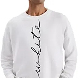 | Imprint | White Full Sleeve Oversized Knitted Sweater for Men with Logo Print-image-52