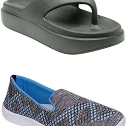 zenwear Extra Soft Classic Casual wear with Flexibility Technology Flip Flop Combo for Women's/Girl's(6111+1544)()-picture-20