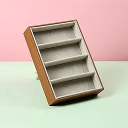 Wooden Jewelry Watches Sunglass Show Tray Eyeglasses Eyewear Storage Case wood color Health & Beauty | Vision Care | Eyeglass Cases-image-24