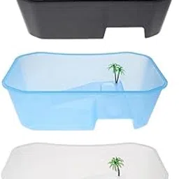 Enakshi® 3 Pieces Poly Reptile Terrapin Tortoise Turtle Tank Vivarium Feeding Box|Pet Supplies | Reptile Supplies-image-34