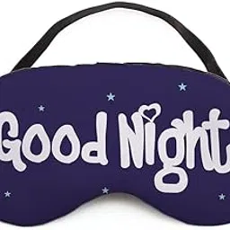 Crazyify Fabric Adorable Good Night Printed Eye Mask/Sleep Mask For Relaxing/Medidation/Sleep/Travel For Women/Girls/Kids (7.4 * 4 Inches)|Comfortable & Soft Eye Cover/Eye Patch(Blue)-image-57