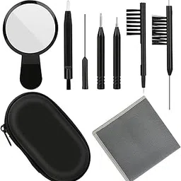 HANNEA® Hearing Aid Cleaning Kit, 9 Pieces Hearing Aids Amplifier Cleaning Tools, Hear Aid Brushes Earbuds Headphones Cleaner Brush Magnifier Kits Accessories with Storage Case & Magnifier-picture-28