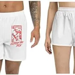 Men and Women Printed Regular fit Casual Polyester Couple White Shorts (ZPOD-0000694-set-S_ms)-picture-22