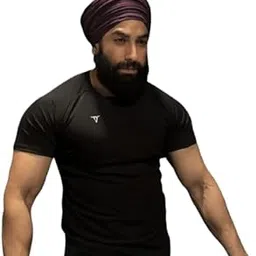 IndyBull Performance T-Shirt, Black, Premium Polyester Spandex Blend, Athletic Fit, Moisture Wicking, 180 GSM, Workout Training Casual Wear-picture-16