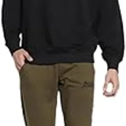 bewakoof Men's Typography Oversized Fit Full Sleeve Round Neck Fleece Sweatshirt-picture-18