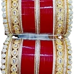 bangleskart Traditional Red Bridal Chuda Set Punjabi Bridal weding Bangle Red Designer Chura Punjabi Choora Fashion-picture-11
