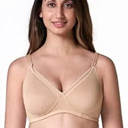 blossom Women's Cotton Maternity Bra/Nursing Bra/Feeding Bra, Comfort for Breastfeeding Mothers, Featuring Convenient Clasps with Nipple Concealer_Mother Hood image 1