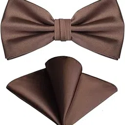 one point collections Premium Pre-Tied Satin Bow Tie and Pocket Square for Men | Handcrafted Bow Tie & Wedding Handkerchief for Suits, Blazers & Tuxedo for Formal Events & Weddings (Dark Brown)-picture-50