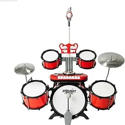 Tak Tak Toys Dynamo Drumset | Kids Drum Set with Mic, Phone Holder & Drum Throne | Musical Toy for Creativity, Rhythm Training, Hand-Eye Coordination | Boys & Girls Age 3+-image-40