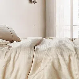 Spread Spain Cotton Oxford 400 Thread Count Geometric Pattern Single Bed Size Zipper Duvet/Quilt Cover Soft and Comfy Duvet Cover (60" x 90" inch Mouse) image 1