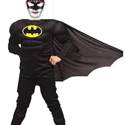 FancyDressWale Batboy Muscle Dress for kids (3-4 YRS)(Cotton Blend, Black)-picture-13