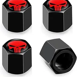 ZIBUYU® 4pcs Car Tyre Valve Caps, Carbon Alloy Stem Covers Tire Valve Caps for Car, Corrision Resistant Car Wheel Air Valve Cap for Cars Trucks Bicycles Motorcycles (Universal 8mm Inner Dia.)-image-1