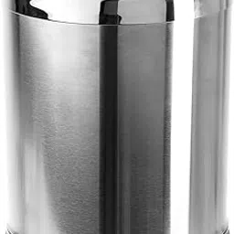 Brelso 'Invisi-Overlap' Open Top Stainless Steel Trash Can, Small Office Wastebasket, Modern Home Décor, Round Shape-picture-18