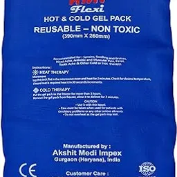 Flexi Xtra Large Hot & Cold Gel Pack Reusable Soft Foldable CE ISO Certified with Cover and Elastic Belt For Multiple Therapies.(Blue/Navy Blue)-picture-27