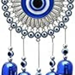 5 Bells Wind Chimes with Evil Eye, Decorative Hanging for Home, Balcony & Office, Vastu Positive Energy Charm-picture-36