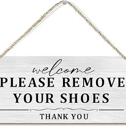 Hanging Wooden Block Sign Please Remove Your Shoes Sign, Shoes Off Sign for Front Door Porch, Please Take Your Shoes Off Sign, Please Remove Your Shoes Welcome Wooden Plaque Signs Wall Hanging, 12x6-image-20