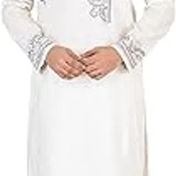Men's Cotton Ethnic Kurta with Elegant Embroidery – Cream and Grey Design-picture-24