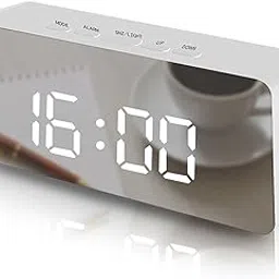 Digital LED Mirror Alarm Clock – Stylish Desk Clock with Automatic Sensor, Loud Alarm Clock for Heavy Sleepers, Time & Date Display for Home, Office, Bedroom, Kitchen, and Study-image-90