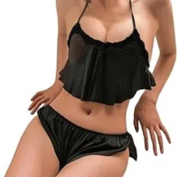 belwock Babydoll Lingerie Set for Women – Sexy Nightwear Honeymoon Night Dress Comfortable Intimate, Luxury Lace Trim, Stylish Bikini Set-picture-56