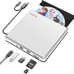 Guamar External DVD Drive, USB 3.0 CD Burner with SD/TF Slot USB HUB, Portable Slim USB C Superdrive for Apple Laptop Mac MacBook PC Windows, Plug & Play, High-Speed Read Write, Silver-Black-picture-51