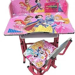 Sasti Dukan - Adjustable Study Chair & Table Set Pink for Kids-picture-22