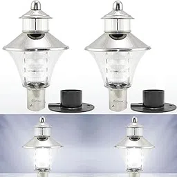 INVENTAA Optic FABULA SS Silver Finish Gate Light for Home Gate (12W Cool White Bulb Included) | Rustproof gate Lamps for Outdoor Waterproof | Main Gate Lights Gate Lamp (2 Pack)-picture-67