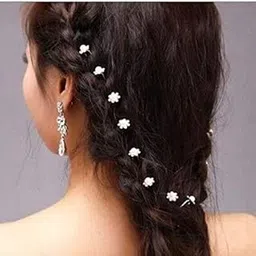 Lovely Crystal Rhinestone Flower Hairpins Accessories For Women -12 Pieces Set,Silver-picture-38