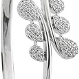 Fashion Jewellery White Rodium Polished Zircon Kada With Locking System |Best For Gifting, Bride, Bridemaids & Special Occasion | Zircon Kada For Women - 417741-image-43