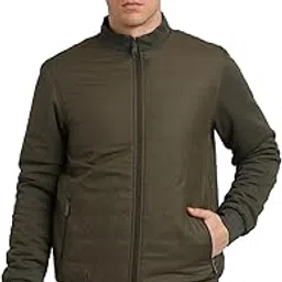 turtle Men’s Olive Regular Fit Solid Knitted Full Zipper Stand Collar Windcheater Jacket | Lightweight Casual Outerwear for Men | Stylish Winter Jacket with Zip Closure-picture-20