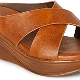 luvfeet Women's Cross Strap Wedge Heel Fashion Sandals-picture-27