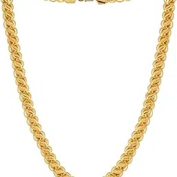 SONI DESIGNS 21Inch Premium Finely Detailed Handmade Chain in Gold Plating Gold-plated Plated Stainless Steel Chain (D-FLW-01)-image-7