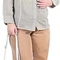 moms maternity Women's Solid Cotton Grey Lace Inserted Maternity Shirt-picture-36