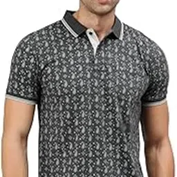 classic polo Men's Half Sleeve Polo Neck Slim Fit All Over Print Cotton T-Shirt-picture-36