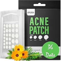 4Mura Pimple Acne Patches - 36 Dots | 100% Hydrocolloid Pimple Acne Patch for Face | Pimple Remover & Spot Treatment | Waterproof & Invisible Pimple Patches for Women | Overnight Acne Spot Corrector | For All Skin Types-picture-31