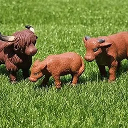 Miniature Ox Family Set of 3 | PVC Animal Figurines for Miniature Garden Decor, Dollhouse Accessories & Unique Gifting-picture-15