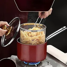 ATORSE™ Deep Frying Pot Cookware Saucepan Japanese Fryer for Steaming Frying Camping|Home & Garden|Kitchen Dining & Bar|Small Kitchen Appliances|Fryers-picture-12