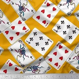 Soimoi Cotton Canvas Fabric Indoor Game Poker Card Sports Print Fabric by Meter 56 Inch Wide-image-7
