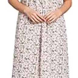 sephani Women's 100% Cotton Printed Maxi Nightgown Long Half Sleeves Nighty Sleepwear for Ladies Super Soft Comfortable Design-picture-10